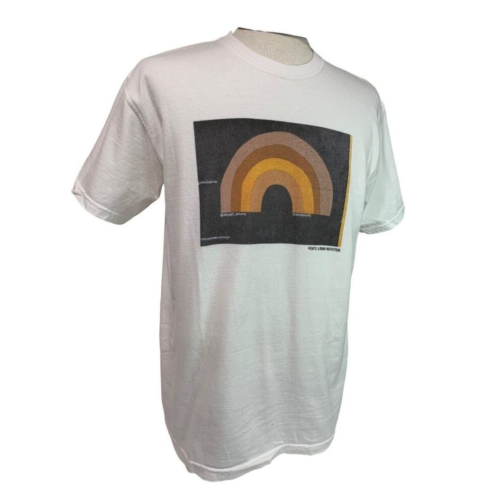Medium Urban Outfitters & P.A.I.N.T.S. Mens Rainbow Short Sleeve Tshirt Be Moshe